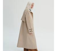 Trench lungo, chiusura con bottoni Beige XL Tinta unita