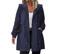 Trench lungo da donna con cappuccio, pantaloni impermeabili da escursionismo, per attività all'aria aperta, giacca da pioggia, cardigan, giacca a vento con cappuccio, taglia 48, Marina Militare, 3XL