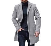 Trench lungo da uomo, in misto lana, lunghezza intera, cappotto lungo da pisello inglese, giacca invernale calda, cappotto da lavoro, casual, elegante, vestibilità regolare, trench coat taglia M-3XL,