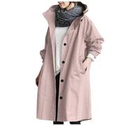 Trench slim fit da donna,Cappotto Lungo Antivento Donna in Tinta Unita Cappotto Softshell Coat Calda con Tasche giacca a vento impermeabile risvolto e maniche lunghe per autunno primavera