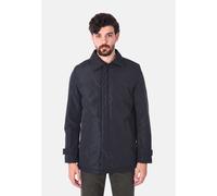 Trench Uomo Invernale Elegante Soprabito Lungo Imbottito Cappotto Blu Nero