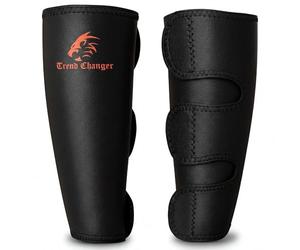 Trend Changer Parastinchi per sollevamento pesi, 5-7 mm di spessore, in neoprene, per parastinchi EasyWear, stacchi da terra, boxjump, crossfit, regolabile, fascia per polpaccio, per uomini e donne