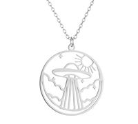 Trend Collana Ciondolo Catena Uomo Donna Gioielli Squisito e alla Moda Orecchini Viti Collana Sole Minimalista Regalo d'Amore Regalo di Compleanno per i propri Cari Argento