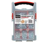 Trend Confezione viti Pocket Hole, confezione da 850 pezzi contenente una selezione di viti di varie lunghezze in una robusta valigetta di plastica, PH/SCW/PK1
