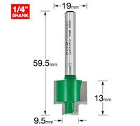 Trend CraftPro Fresa per battute e scanalature 1/4" TCT 13mm 9,5/19mm