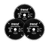 Trend CraftPro Lame per Sega TCT con Rivestimento Antiaderente in PTFE, Diametro 160mm, Foro 20mm, 48 Denti, Spessore 2,2mm, Pacco da 3, CSB/160/3PK/P
