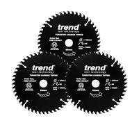 Trend CraftPro Lame per Sega TCT con Rivestimento Antiaderente in PTFE, Diametro 165mm, Foro 20mm, 48 Denti, Spessore 2,2mm, Pacco da 3, CSB/165/3PKAP