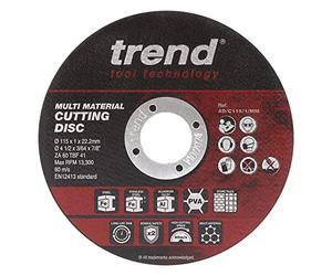 Trend Disco da taglio multimateriale per smerigliatrice angolare, diametro 115 m, taglio sottile 1 mm, AD/C115/1/MM, Confezione da 10