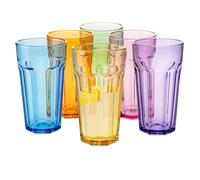 TREND FOR HOME Bicchieri da cocktail grandi Cuba Libre | 630 ml | Set di 6 | Cocktail Highball Acqua Set XXL Tumblers Retro Design | Collezione GIGI | Lavare a mano WATERCOLOR OMBRE (630 ml)
