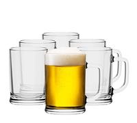 TREND FOR HOME Boccale Birra con Manico, 500 ml, Set da 6 Boccali Birra Set Bicchieri Birra Vetro Trasparente 0,5L, Lavabile in Lavastoviglie, Collezione Ulf