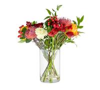 TREND FOR HOME Grande Vaso Alto da Interno 21.5 cm Centrotavola Cilindrico in Vetro Trasparente Decorativo, per Fiori, Tulipani| Ø 13.5 cm | Fleur