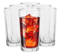 TREND FOR HOME Set da 6 Pezzi Bicchieri Acqua Vetro Tumbler Alto | 340 ml | da Cocktail, Succo, Long Drink, Highball, in Vetro Trasparenti | Collezione Gina