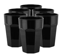 TREND FOR HOME Set di bicchieri da cocktail da 425 ml, set da 6 pezzi, bicchieri colorati - bicchieri di cristallo lavabili in lavastoviglie Gigi Piano Black