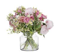 TREND FOR HOME Vaso di Vetro Trasparente A: 15 cm Centro Tavola Moderno per Soggiorno Vaso Cilindro Vasi per Fiori Recisi Vaso Decorativo Vasi Grandi Vaso Cilindrico | ⌀ 15 cm | 2110 ml | Dahlia