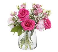 TREND FOR HOME Zinnia - Vaso per tulipani, rotondo, trasparente, altezza 17 cm, diametro 11,9 cm