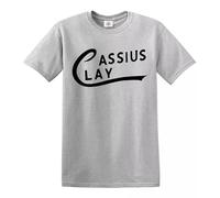 Trend Gear Cassius Clay Tribute T-Shirt Mohamed Ali Boxing Sonny Liston Top Tee, Grigio, S