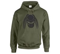 Trend Gear Felpa con cappuccio con silhouette di Predator Alien Arnie Sci Fi Retro Film Tv Regalo Felpe con cappuccio, Oliva, M