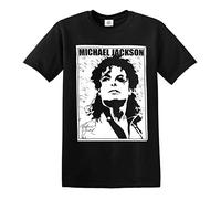 Trend Gear Michael Jackson Signature T-Shirt King of Pop Legend Icon Music T-Shirt, Maglietta nera, XL