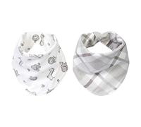 Trend Lab Safari Chevron - Set di 2 bavaglini a bandana reversibili in flanella