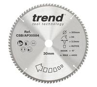 Trend Lama per sega circolare CraftPro TCT per piano di lavoro in alluminio e plastica, diametro 305 mm x 84 denti x foro 30 mm, punta in carburo di tungsteno, CSB/AP30584