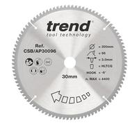 Trend Lama Circolare per Alluminio e Plastica, Diametro 300mm, Foro 30mm, 96 Denti, Larghezza Taglio 3mm, Angolo -6°, metallo duro (TCT), Finitura Extra-Fine, CSB/AP30096