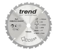 Trend Lama per troncatrice cordless 184mm 24T 16mm TCT -5°
