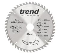 Trend Lama per sega TCT combinata CraftPro, diametro 210 mm x 48 denti x foro 30 mm, punta in carburo di tungsteno, CSB/21048