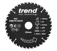 Trend Lama TCT PTFE per legno 190mm, 40 denti, foro 30mm +15°