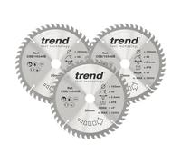 Trend Confezione tripla CraftPro di lame per sega TCT, ideali per seghe circolari Dewalt DWS520K e Makita SP6000, 165 mm x 48 denti x 20 mm alesaggio, punta in carburo di tungsteno. CSB/165/3PK/A, Confezione da 3