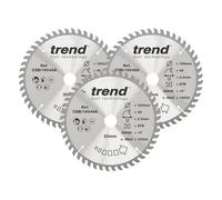Trend Confezione tripla di lame circolari CraftPro TCT, diametro 160 mm x 48 denti x foro 20 mm, punta in carburo di tungsteno, CSB/160/3PK, Confezione da 3