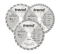 Trend Lame TCT 165mm 20mm 24/40D per seghe cordless, confezione 3