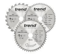 Trend Lame troncatrice 216mm 30mm 24/48/60T TCT, 3 pezzi per legno