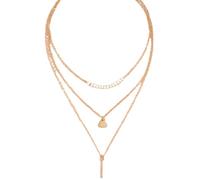 Trend Multi-Strato Perline Gioielli Collana Pendente Cuore Colore Dorato Unquie Collana Moda Donna N0258 Convenient Handled