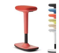 TREND OFFICE - Sgabello da ufficio con funzione dondolo, antiscivolo, ergonomico e regolabile in altezza (50-75 cm) per una seduta sana e attiva, di Dauphin (rosso corallo)