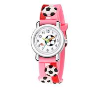 Trend - Orologio al quarzo 3D per bambini, con motivo a rilievo, sportivo, calcio, per bambini, per ragazzi dai 4 agli 8 anni, rosa, misura unica