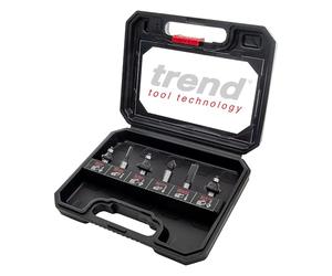 Trend Set di Frese per Router 6 Pezzi, Codolo 1/4 Pollice, Metallo Duro (TCT), Custodia Inclusa, SET/SS11X1/4TC