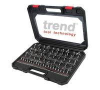 Trend Set di Partenza di 50 Frese per Router, Gambo da 6,35 mm, Punta in Carburo di Tungsteno, Custodia in Alluminio Inclusa, SET/SS50X1/4TC