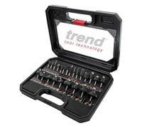 Trend Set di Partenza di 24 Frese per Router, Gambo da 6,35 mm, Punta in Carburo di Tungsteno, Custodia Inclusa, SET/SS24X1/4TC