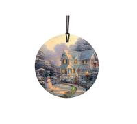 Trend Setters Thomas Kinkade - La notte prima di Natale - 3,5 stampe Starfire, accessorio per stampa su vetro appeso - Decorazione ideale da rega