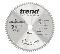 Trend Wood Cordless ATBR Lama per troncatrice, diametro 305mm, foro 30mm, 78 denti, taglio 2.2mm, angolo +7°, metallo duro (TCT), finitura fine, CSB/CC30578T