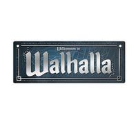 trendaffe - Targa in metallo con scritta "Benvenuti in Walhalla", XL, con motivo vichingo in stile nordico