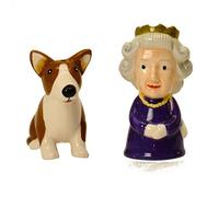 trendaffe The British Queen And Corgi - Set di saliera e pepiera