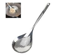 Trendecor Cucchiaio di schiuma in acciaio inox, 35,4 x 10,8 cm, utensile da cucina in metallo, con manico lungo, ergonomico, cucchiaio lungo per tagliatelle di verdure