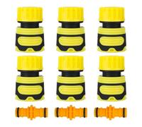 Trendecor Set di 6 connettori per tubi flessibili da 1/2 pollici + 3 connettori doppi per tubo, raccordo per tubo flessibile da 13 mm, per famiglia e giardino