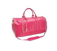 Trendfetchus Foldable Travel Bag 2.0, 2-in-1 Convertible Garment & Duffle Bag - Water-Resistant PU Leather Wrinkle-Free Carry-On for Airplane Weekend Trips(rose red)