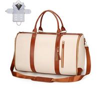 Trendfetchus Foldable Travel Bag 2.0,Trendfetchus Foldable Travel Bag with wheels, Carry On Garment Bags With Toiletry Bag with Trolley Glide Wheels for Travel & Airplane (Beige,Without wheels)