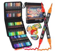 TrendGate 120 colori, 60 matite acriliche per pietre e legno, a doppia punta, impermeabili, per pittura e arte su tela, carta, ceramica, vetro, uova di Pasqua