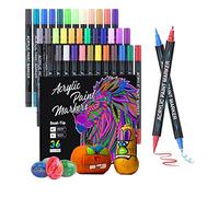 TrendGate Matite acriliche 36 colori, impermeabili, doppia punta, per legno, tela, vetro, carta, ceramica, uova di Pasqua, decorazioni, album fotografici fai da te