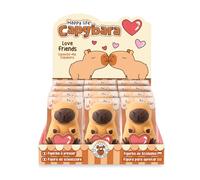 TRENDHAUS 968487 - Capybara Love Squeeze, 12 pezzi, 4,2 x 5,8 x 4,3 cm, Squishy a forma di capybara, per bambini e adulti