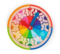 TRENDHAUS ABC Champions 956491 - Orologio educativo in Legno, con Puzzle in Legno, per Bambini dai 5 Anni, Colore: Marrone